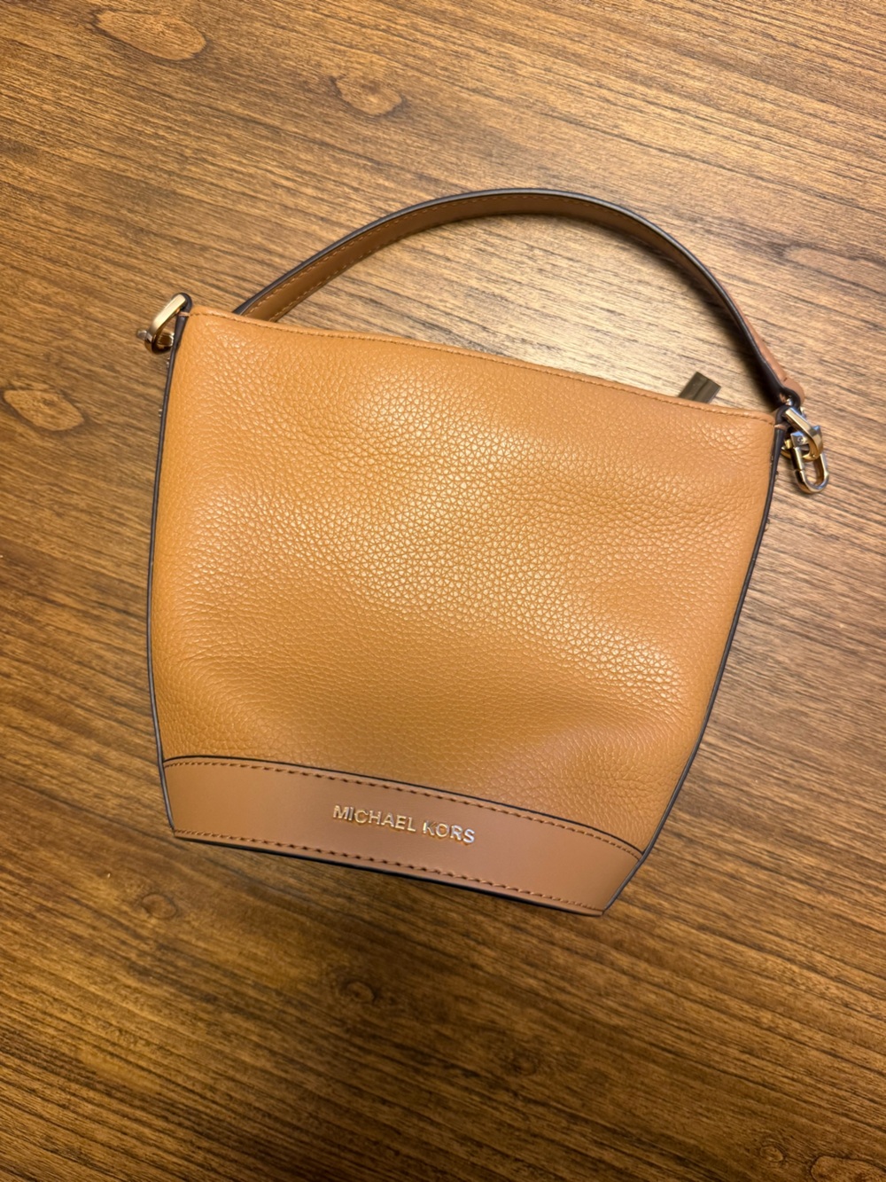 Michael Kors Camel/Tan Pebbled Leather Shoulder Bag